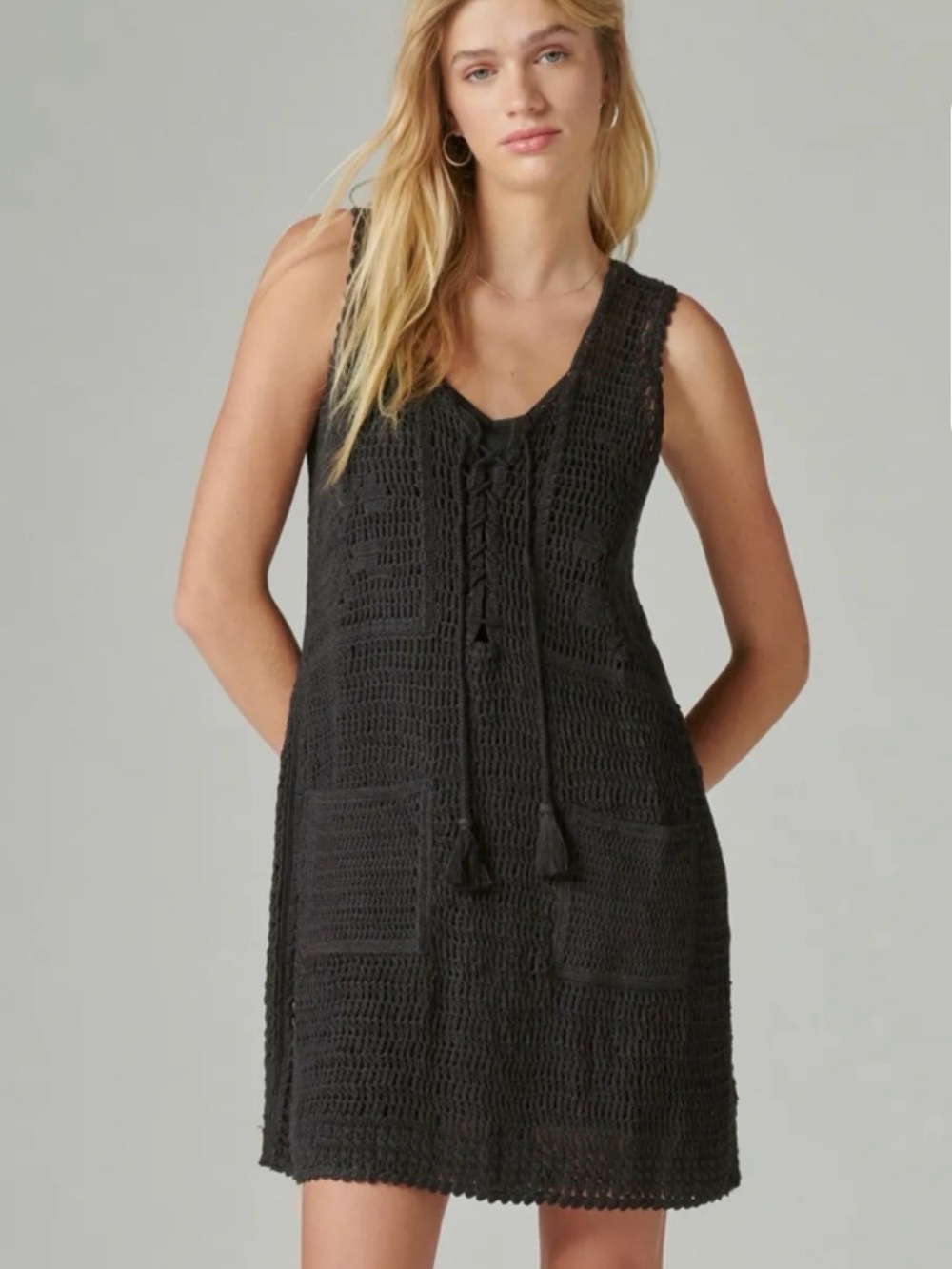 NWT Lucky Brand Crochet Baja Tunic Dress